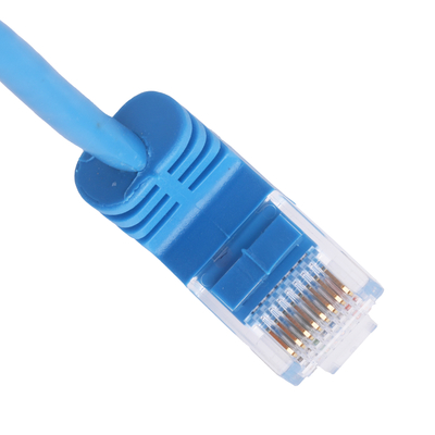 High Speed Gigabit Utp Ethernet Cable Molded Slim Blue Vertical 90 Degree Interface